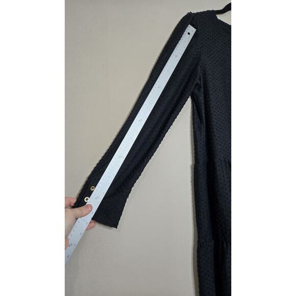 Lilly Pulitzer Womens Onyx Arlette Long Sleeve Dress Swiss Dot Design Size Large - Picture 6 of 7